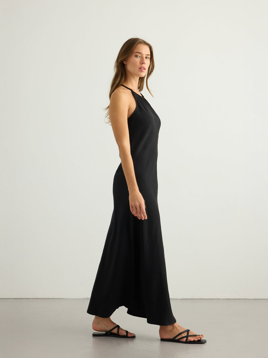 Nora Halter Maxi Dress - Black