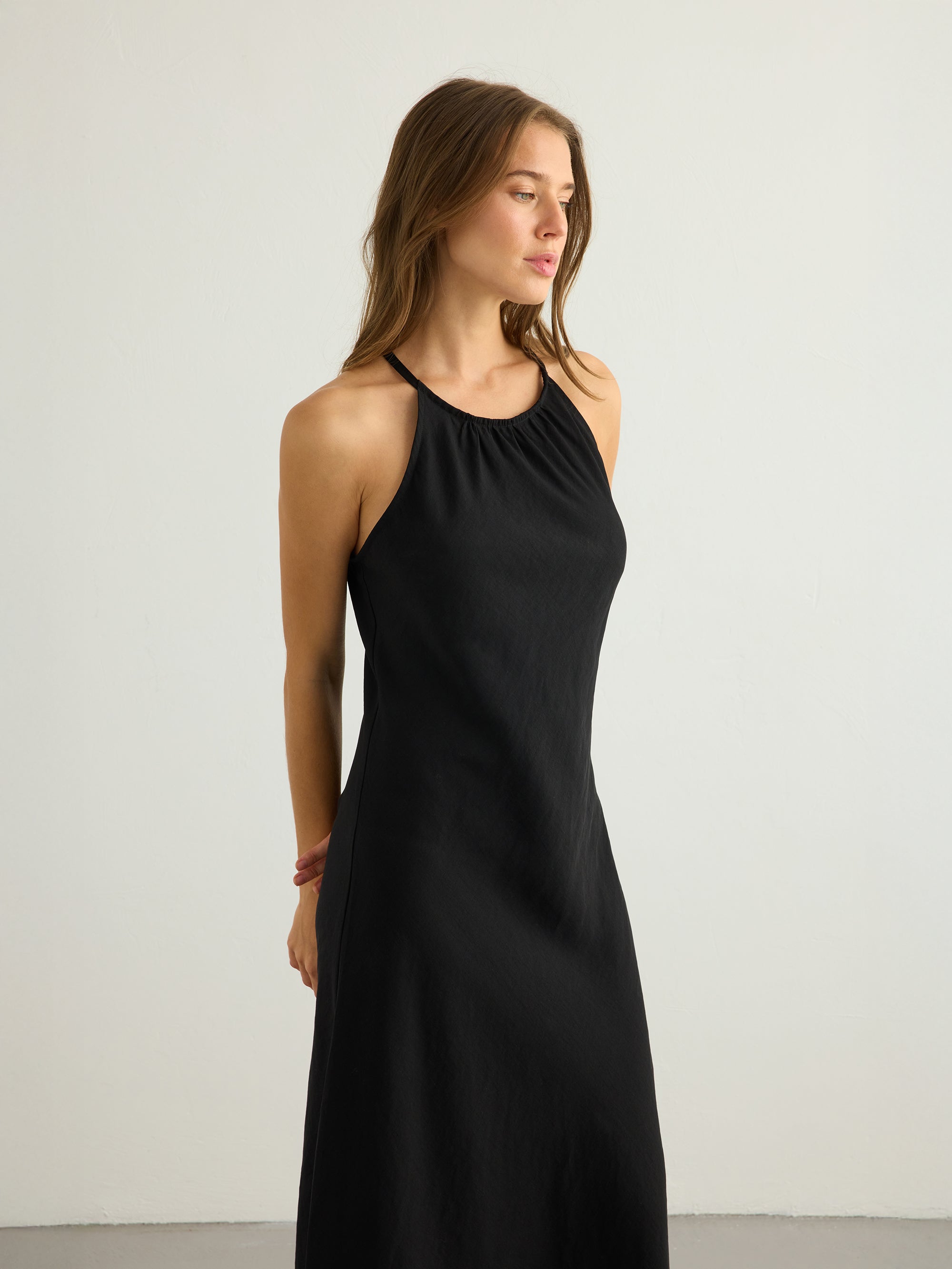 Nora Halter Maxi Dress - Black