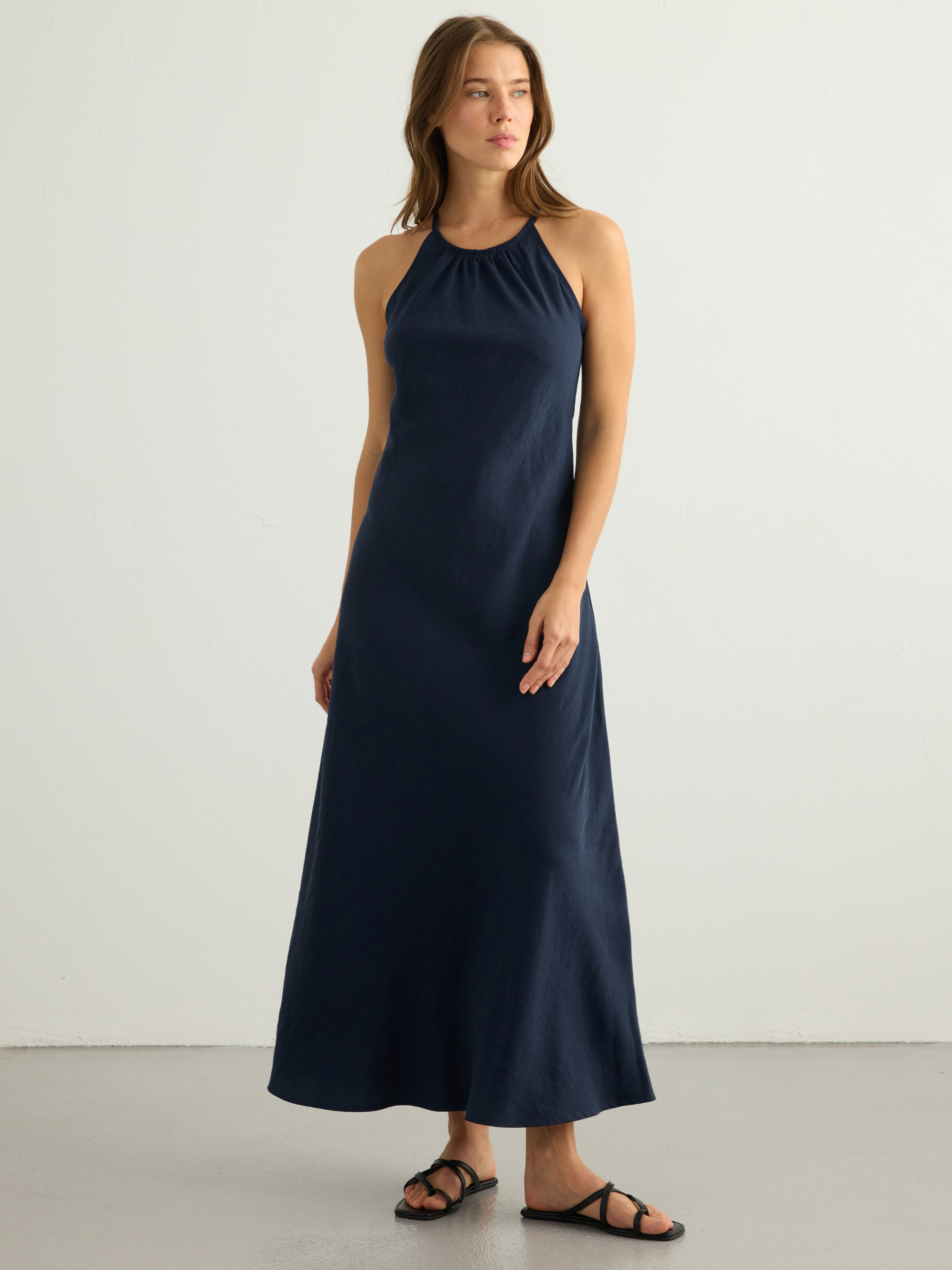 Nora Halter Maxi Dress - Navy