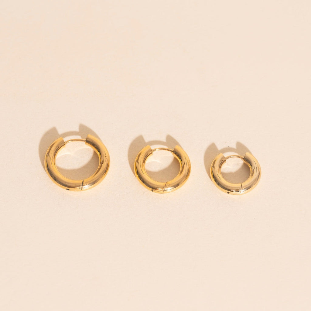 Titanium Chunky Rounded Huggie Hoop Earrings