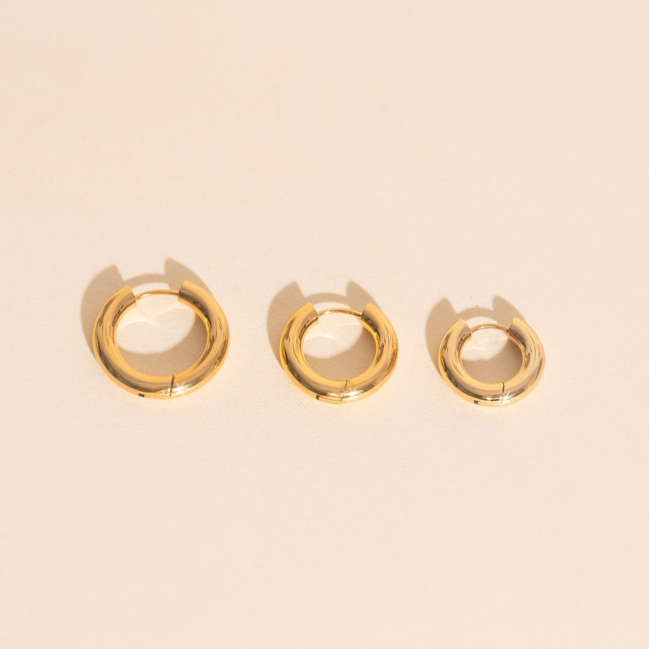 Titanium Chunky Rounded Huggie Hoop Earrings