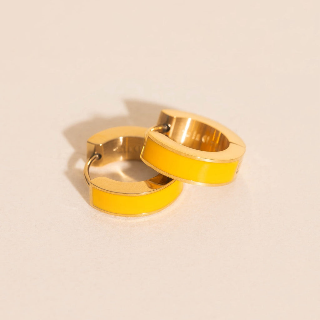 Color Chunky Huggie Hoop Earrings