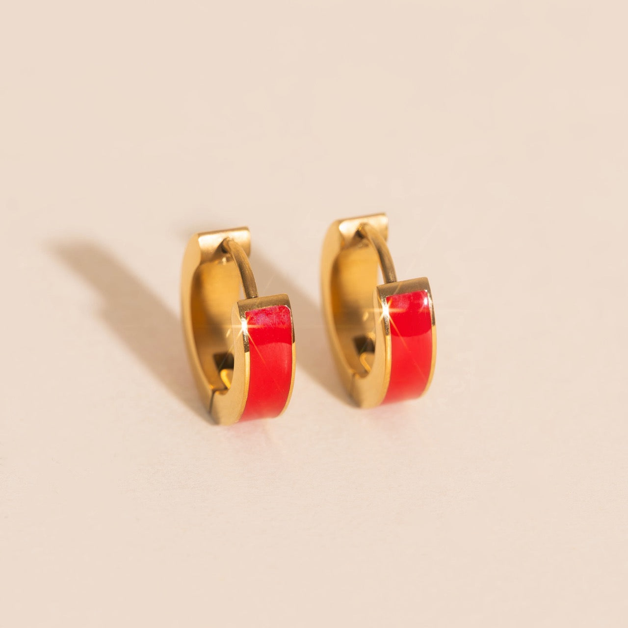 Color Chunky Huggie Hoop Earrings