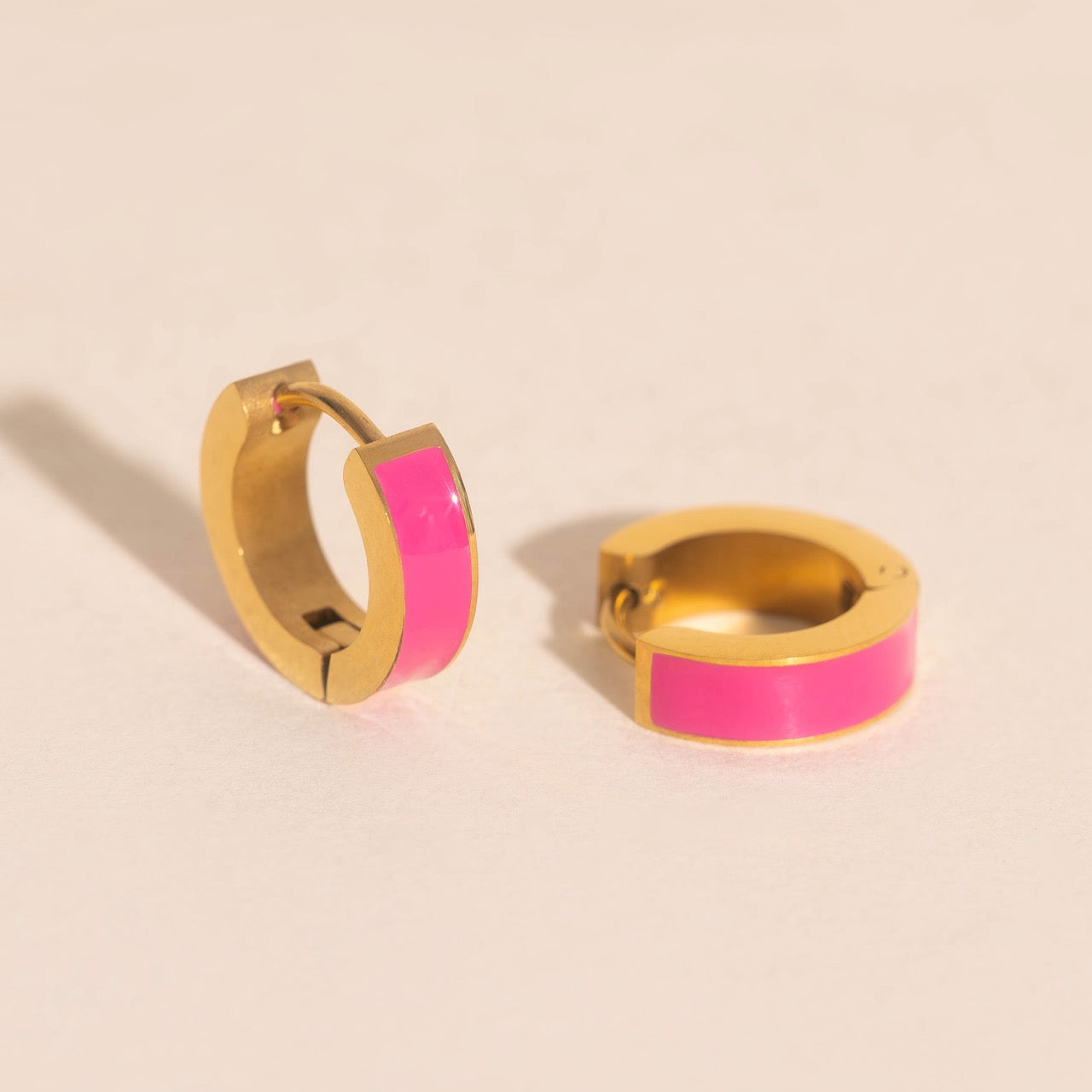 Color Chunky Huggie Hoop Earrings