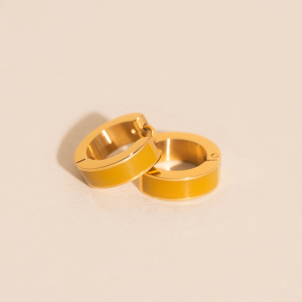 Color Chunky Huggie Hoop Earrings