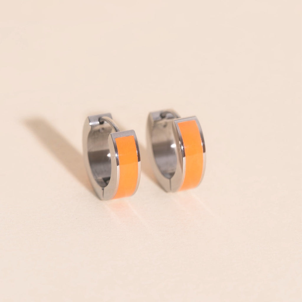 Color Chunky Huggie Hoop Earrings