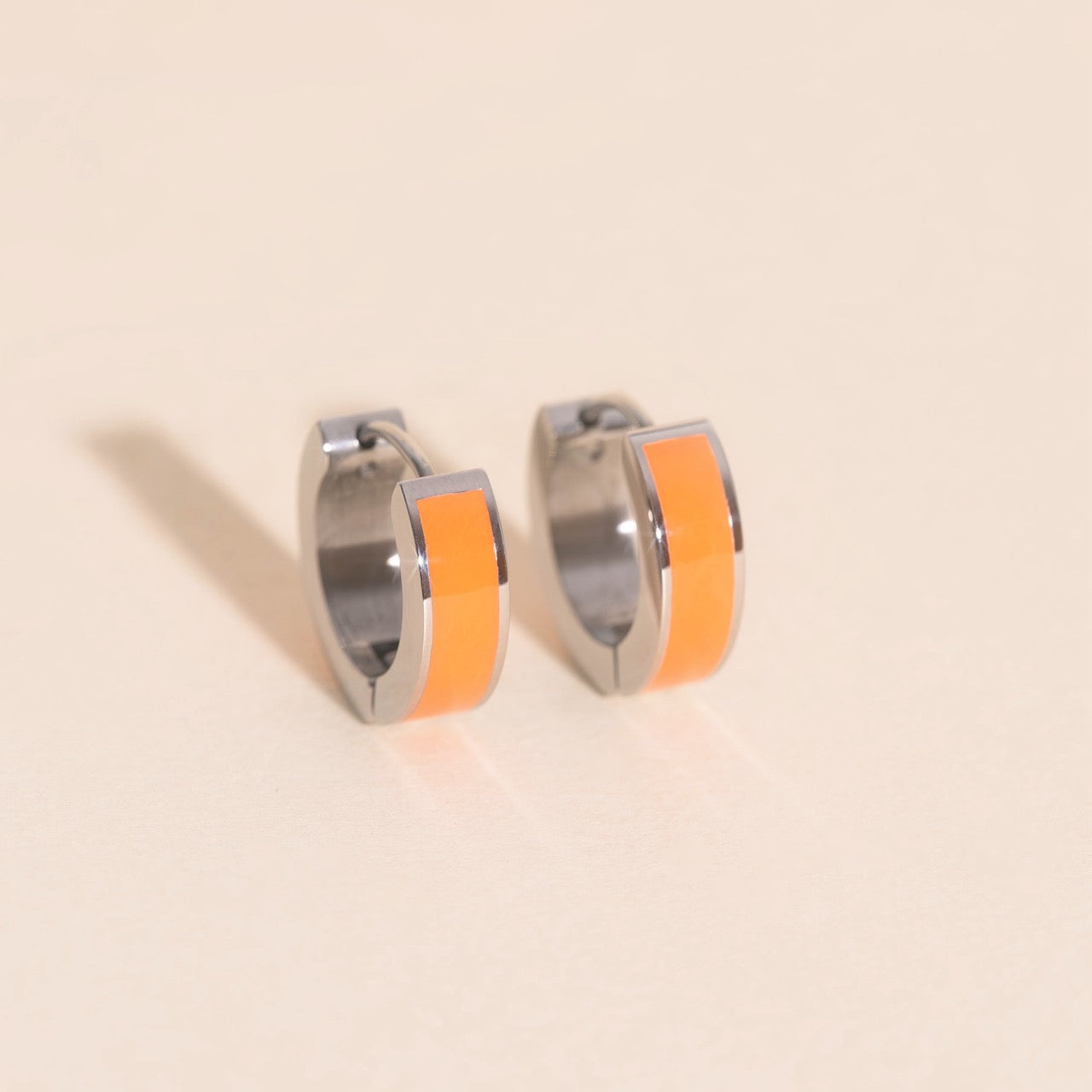 Color Chunky Huggie Hoop Earrings