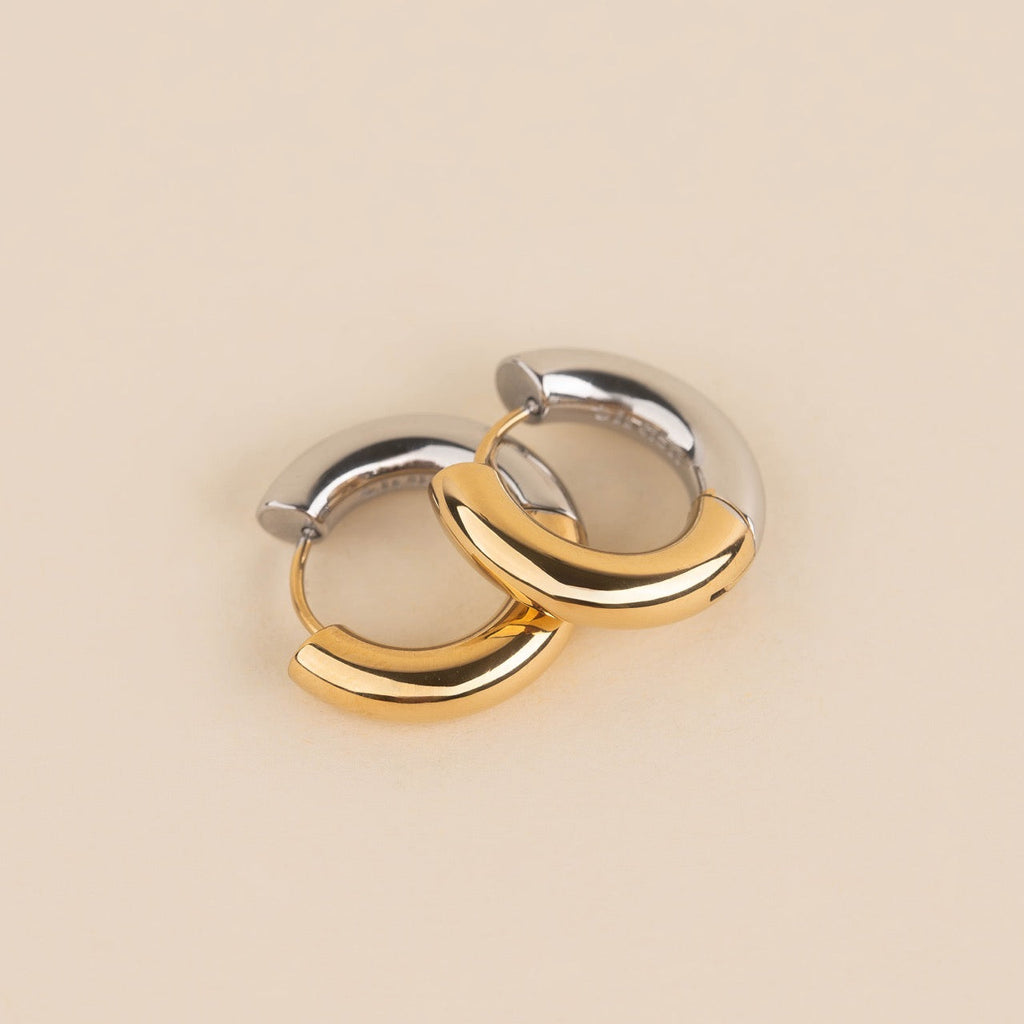 Titanium Chunky Rounded Huggie Hoop Earrings