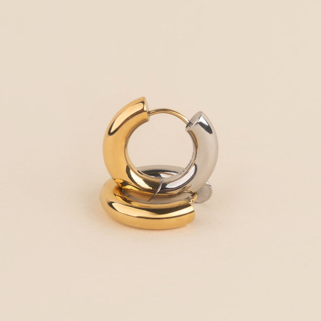 Titanium Chunky Rounded Huggie Hoop Earrings