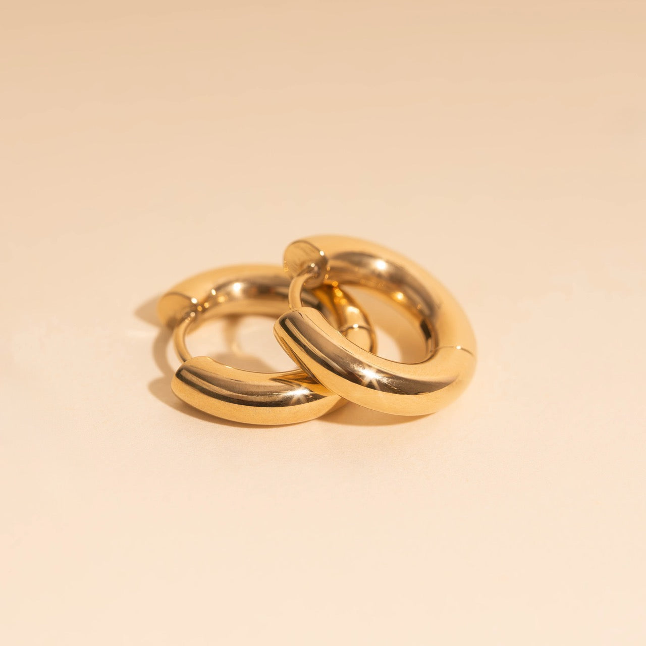 Titanium Chunky Rounded Huggie Hoop Earrings