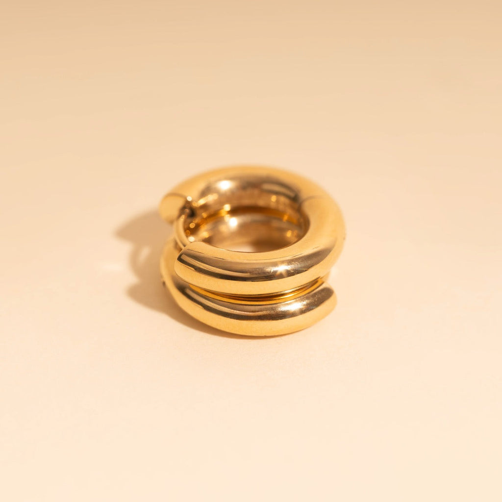 Titanium Chunky Rounded Huggie Hoop Earrings