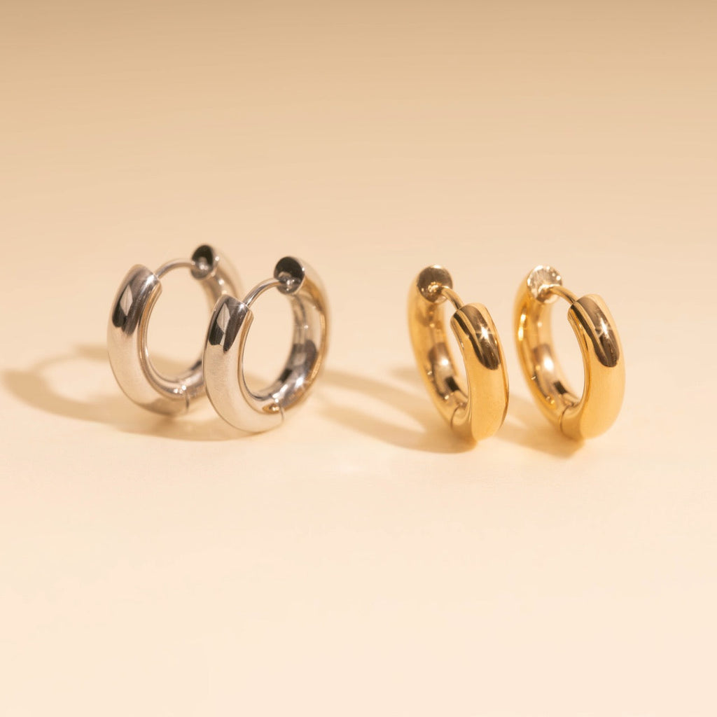 Chunky Rounded Huggie Hoop Earrings