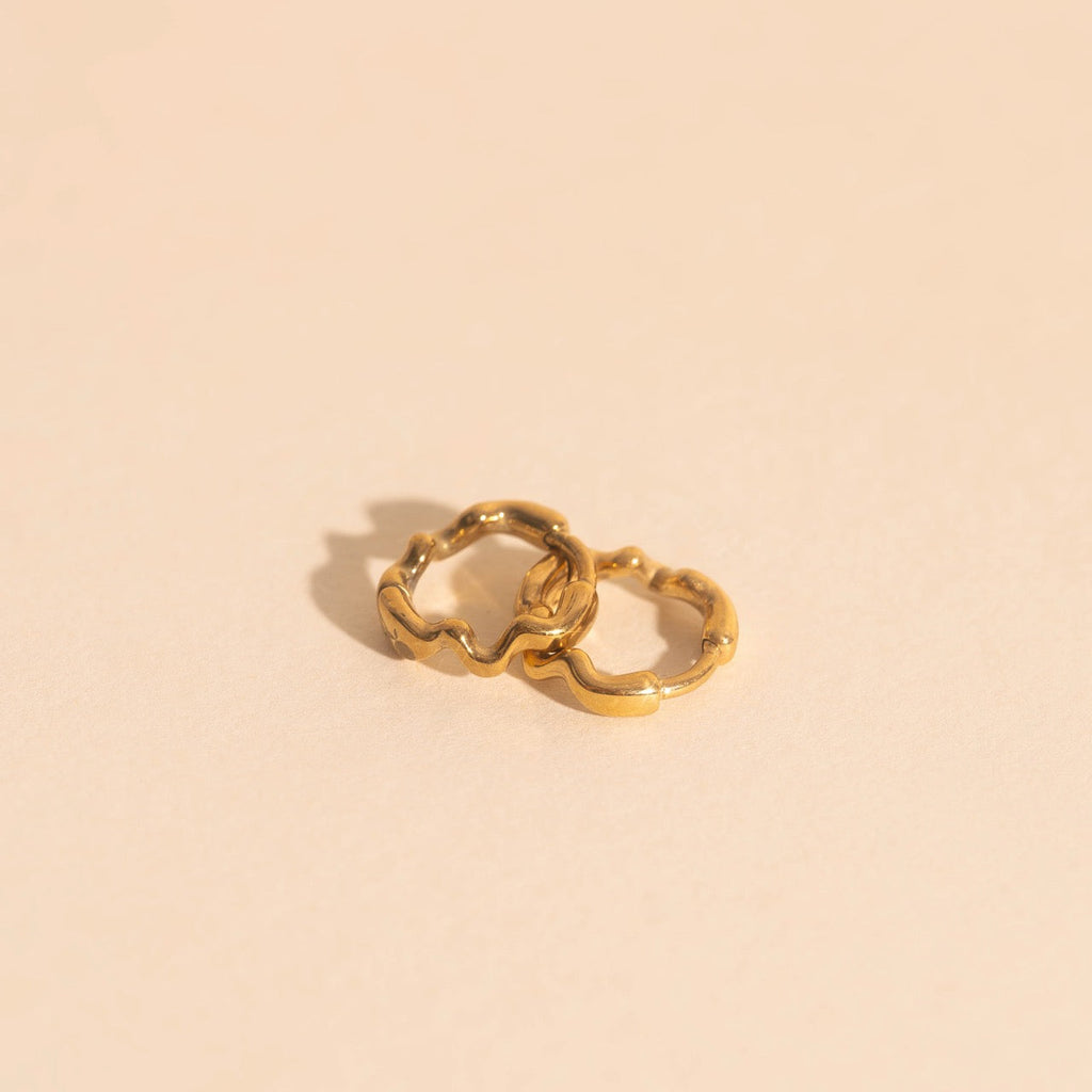 Squiggly Rounded Huggie Hoop Earrings