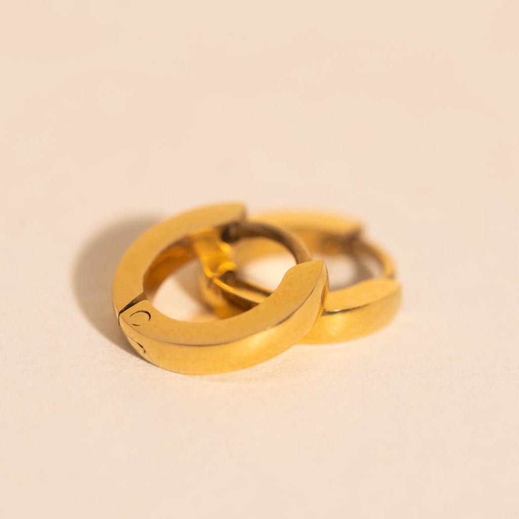Smooth Tiny Huggie Hoop Earrings
