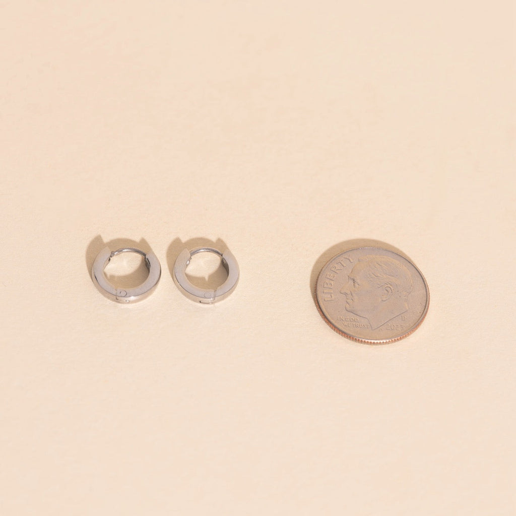 Smooth Tiny Huggie Hoop Earrings