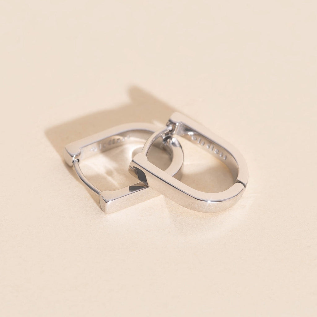 Smooth Stirrup Huggie Hoop Earrings