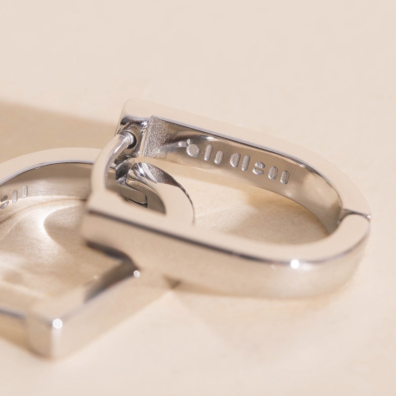 Smooth Stirrup Huggie Hoop Earrings