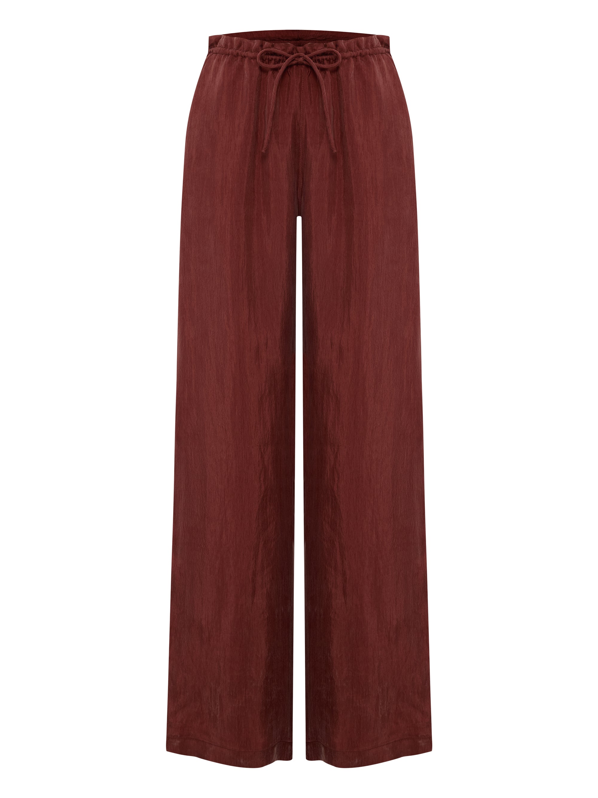 Lucid Flow Tie Pants - Burgundy