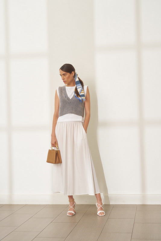Vivi Midi Skirt White