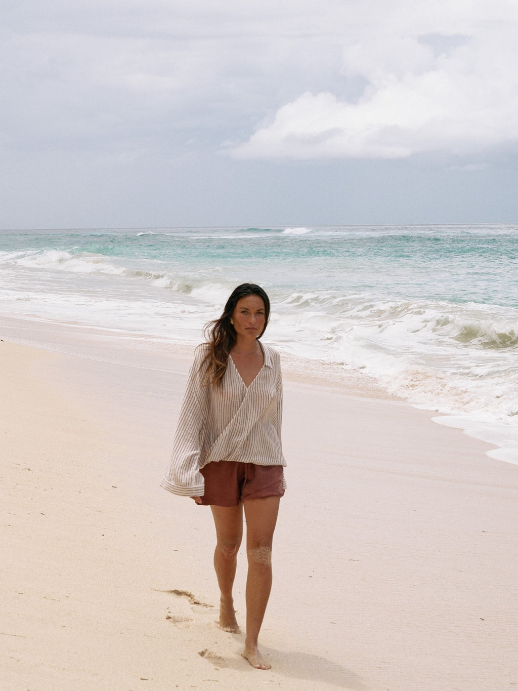 Sade Top - Burgundy Stripes
