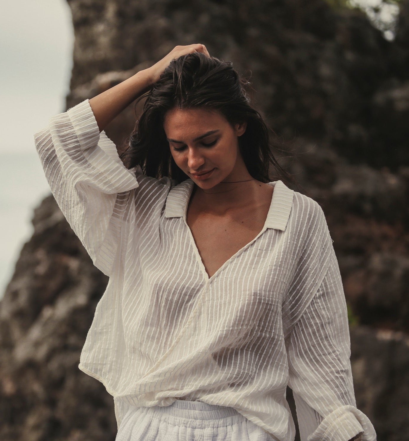 Sade Top - White Stripes