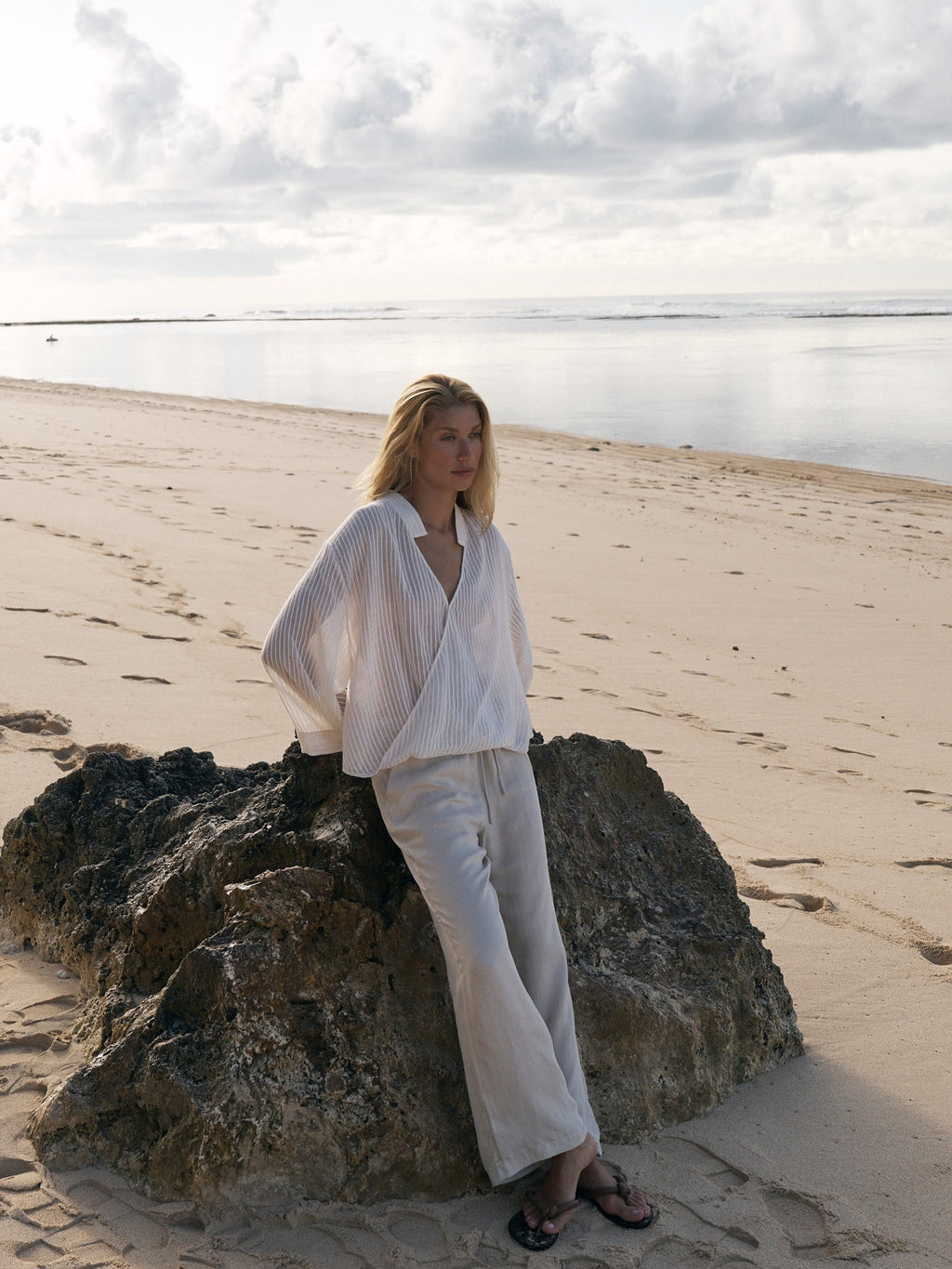 Lucid Flow Tie Pants - Sand