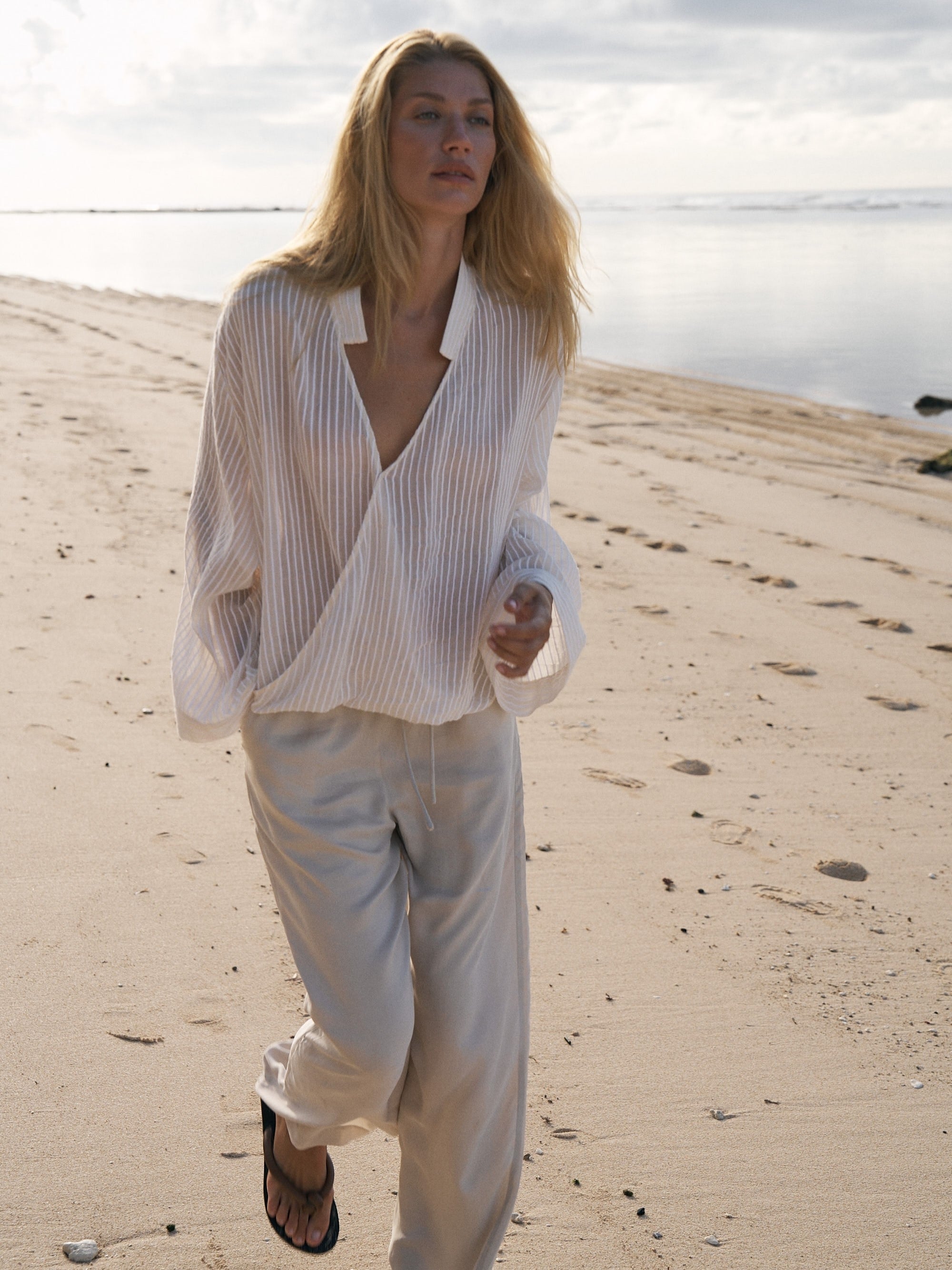 Lucid Flow Tie Pants - Sand