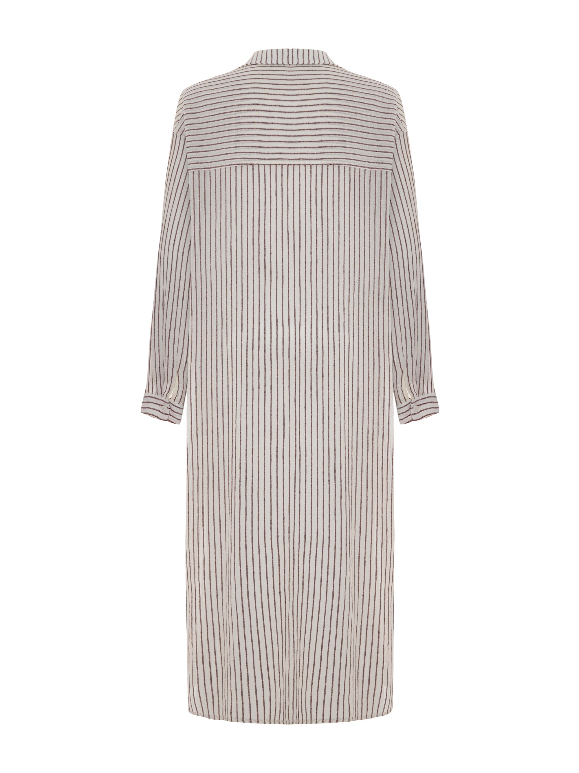 Voyage Shirt Dress - Burgundy Stripes