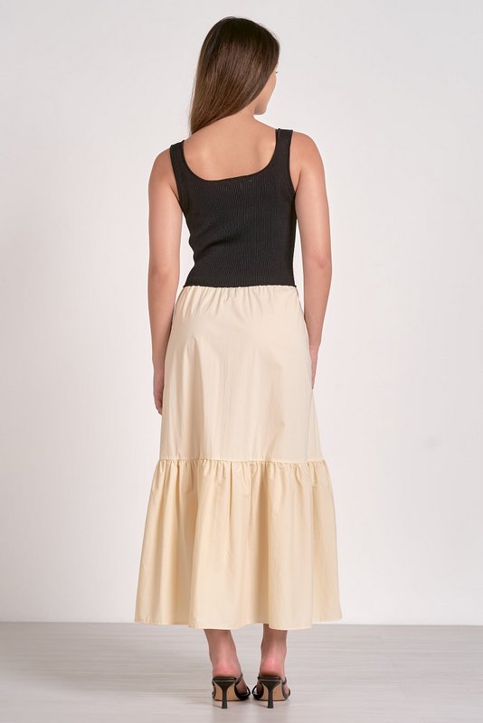 Rhodes Dress Beige Black Combo
