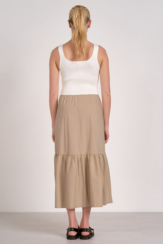 Rhodes Dress Sand White Combo