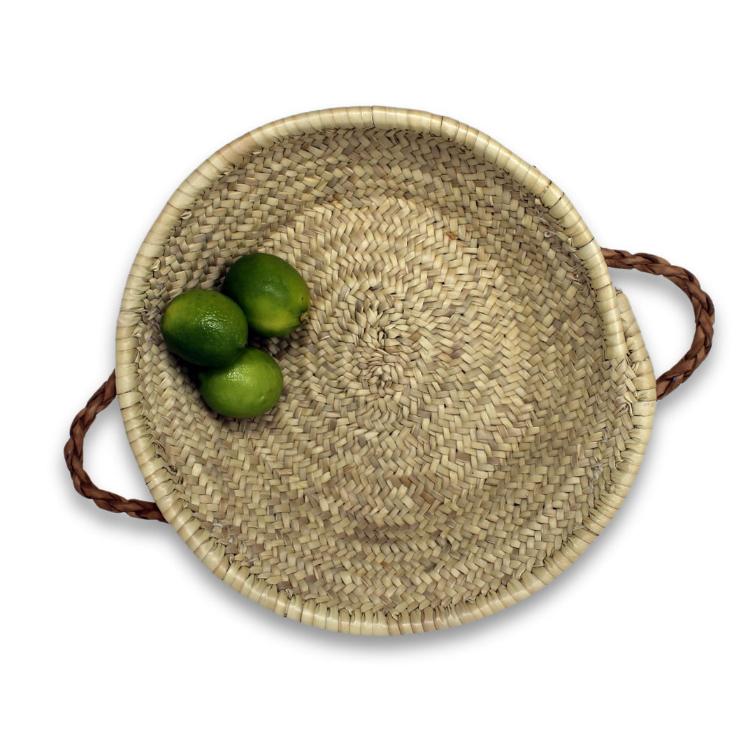 Hand-Woven Palm Tray Baskets