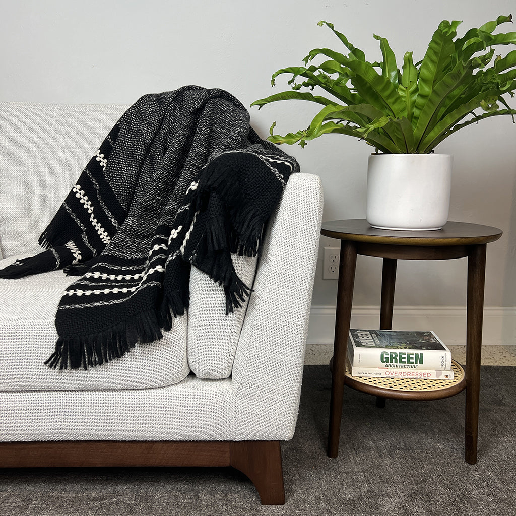 Peruvian Chunky Black Cuzco Alpaca Throw