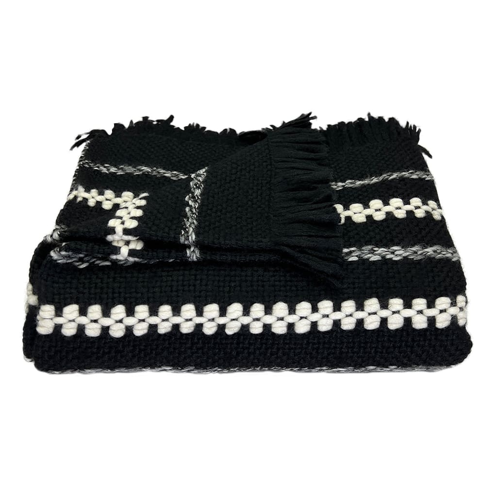 Peruvian Chunky Black Cuzco Alpaca Throw