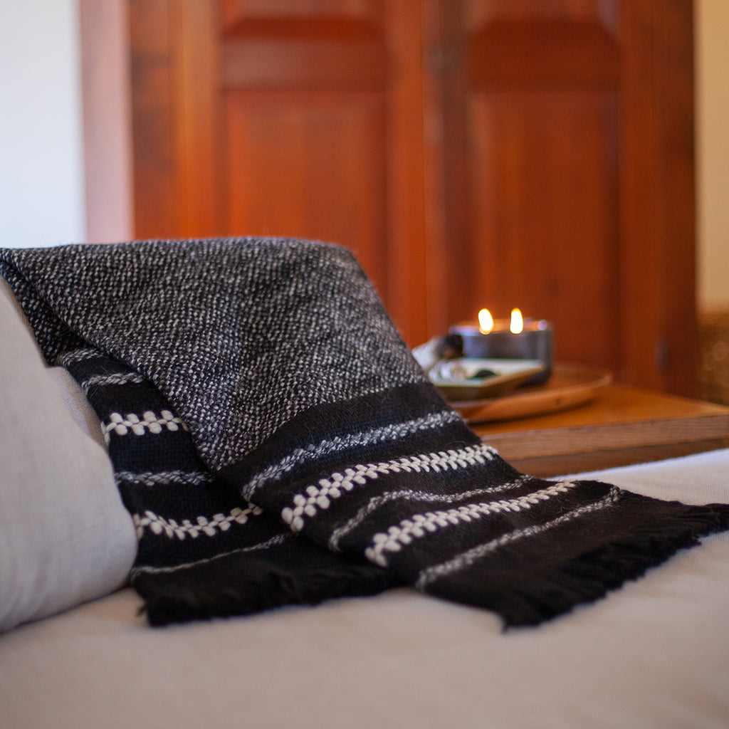 Peruvian Chunky Black Cuzco Alpaca Throw