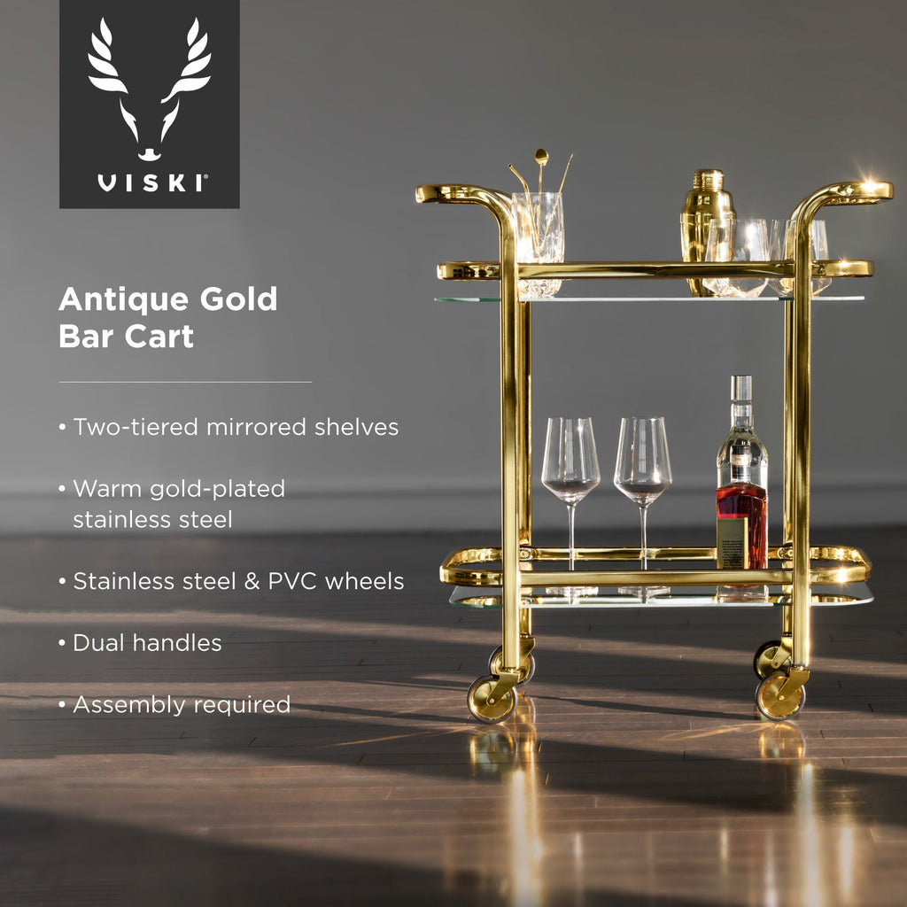 Antique Gold Bar Cart