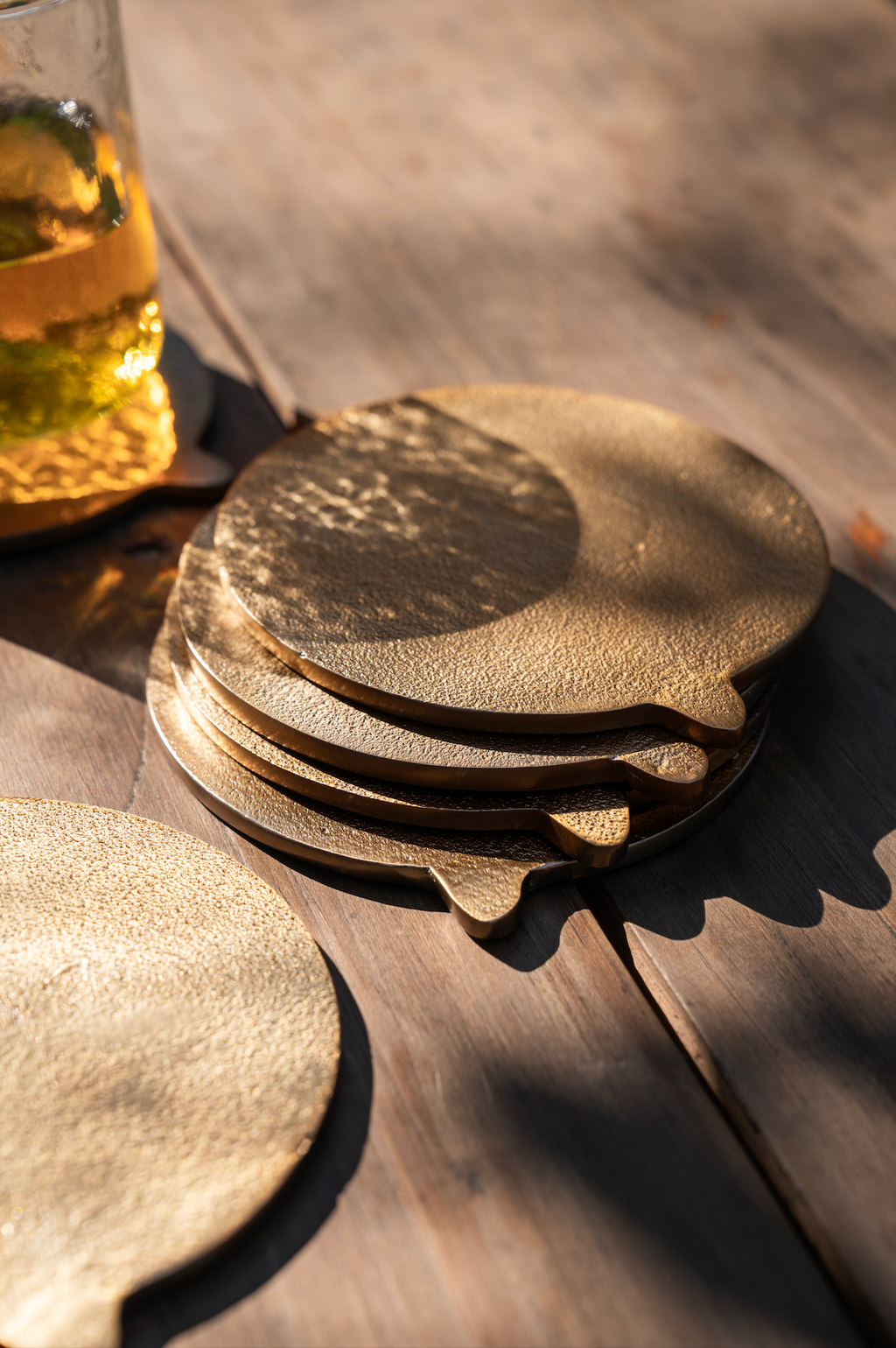 Stinson Antique Brass Coasters Set of 6
