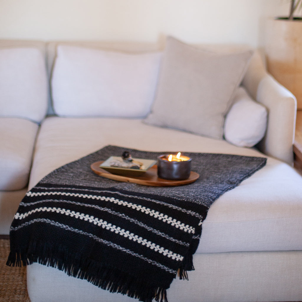 Peruvian Chunky Black Cuzco Alpaca Throw
