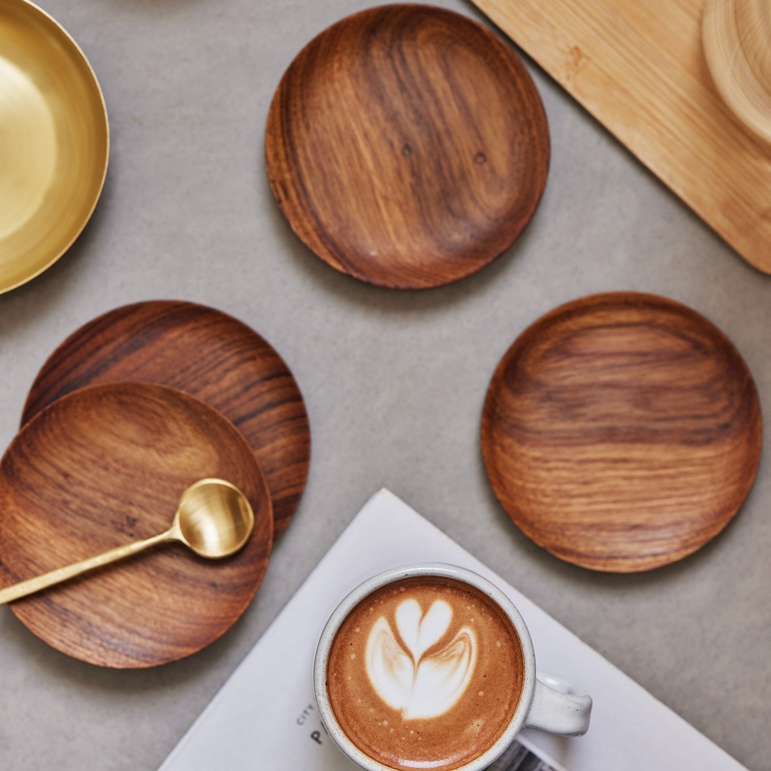 Teak Coasters Set of 4