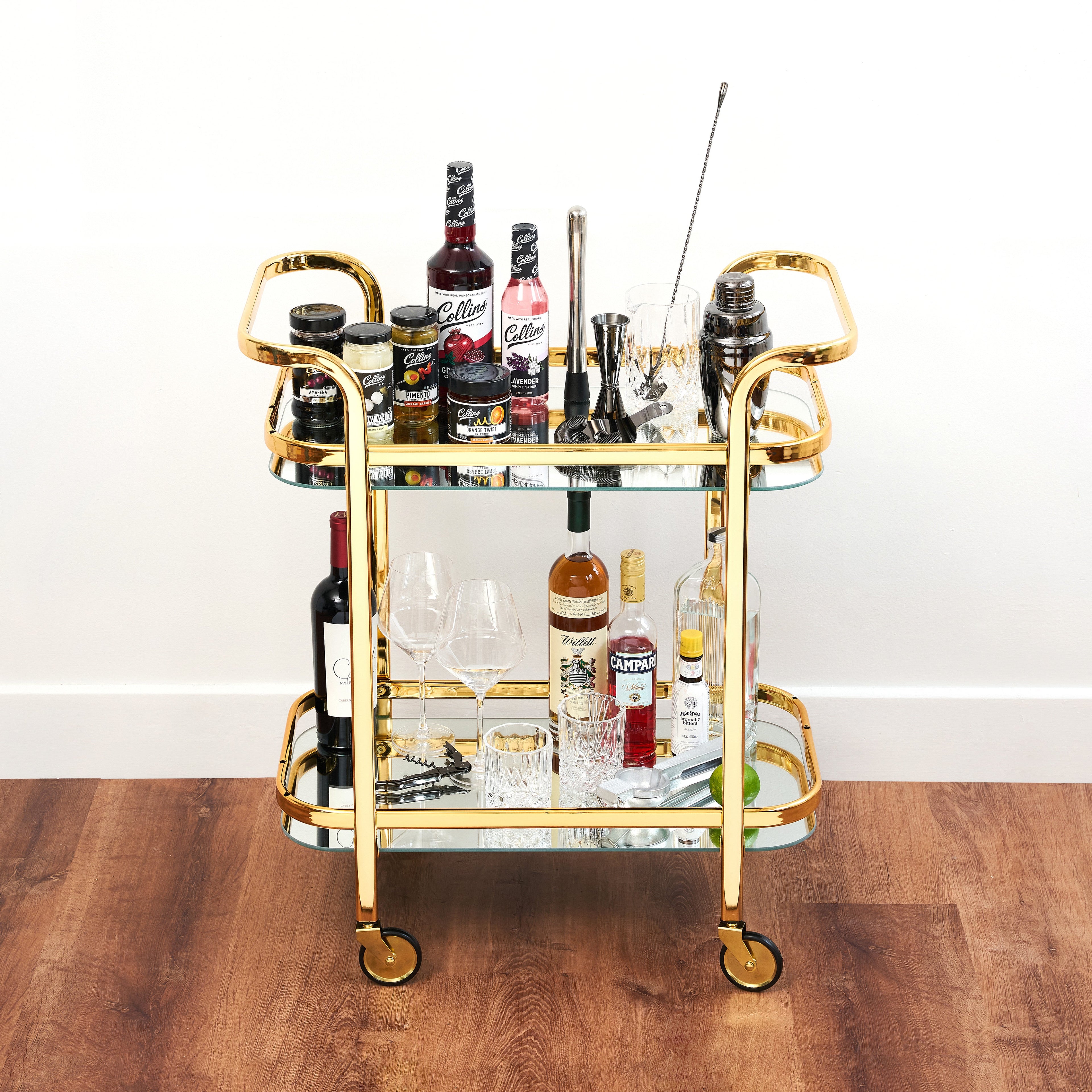 Antique Gold Bar Cart