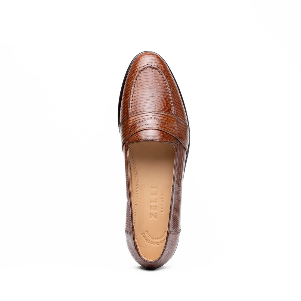 14-202-CGN ROSSI Teju Lizard Penny Loafer, Cognac