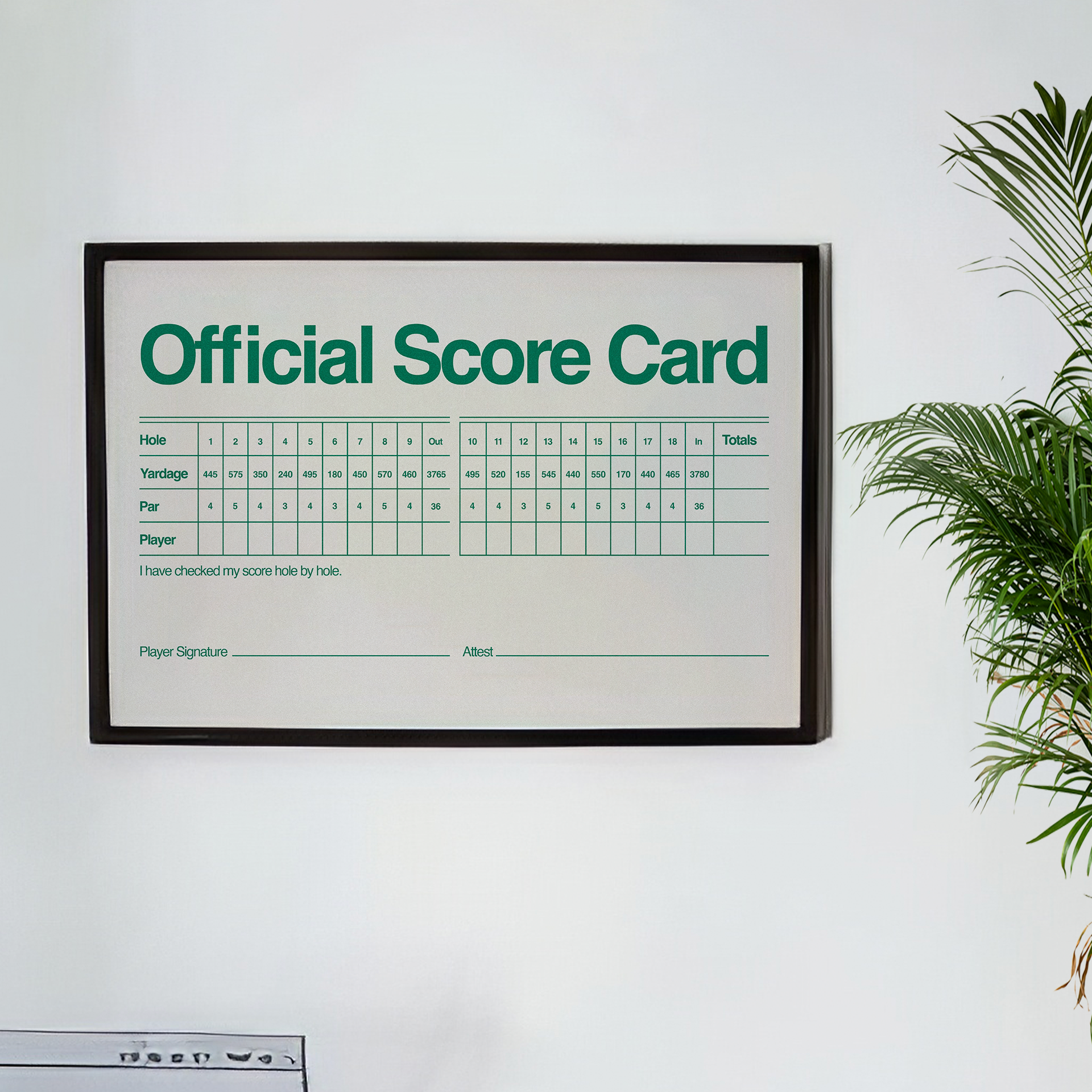 The Masters Score Card