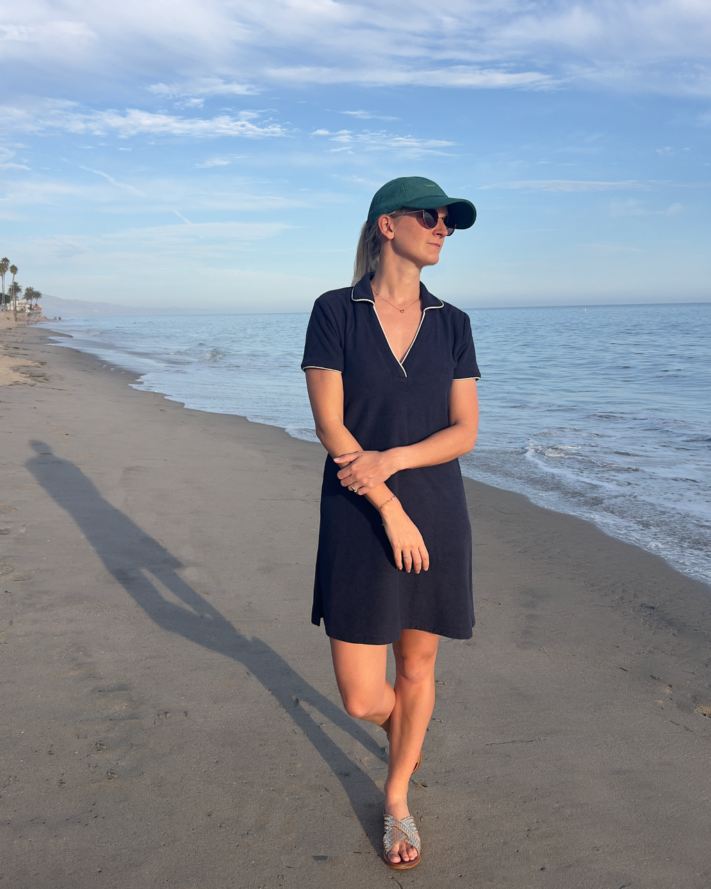 Navy Terry Cloth Polo Dress