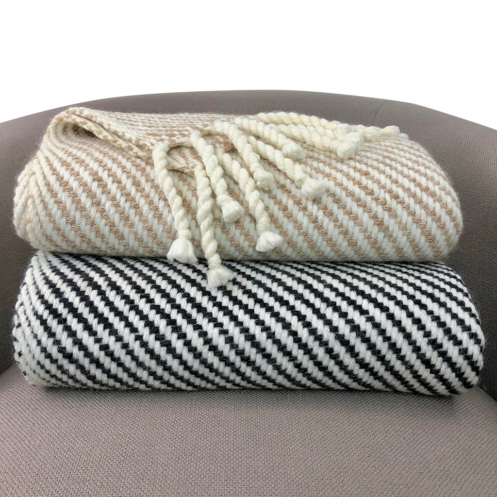 Peruvian Chunky Camel Stripe Alpaca Throw