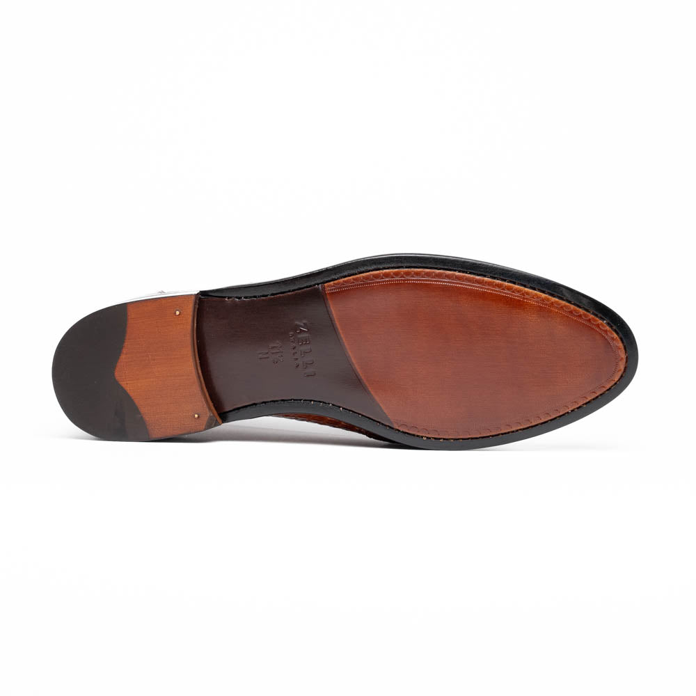 11-119-CGN TUSCANY Crocodile Penny Loafer, Cognac