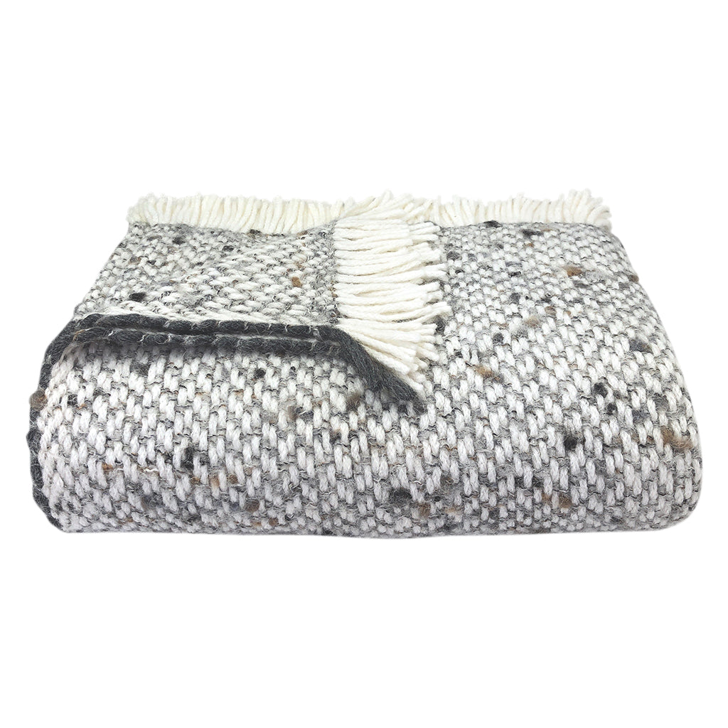Peruvian Chunky Gray Weave Alpaca Throw